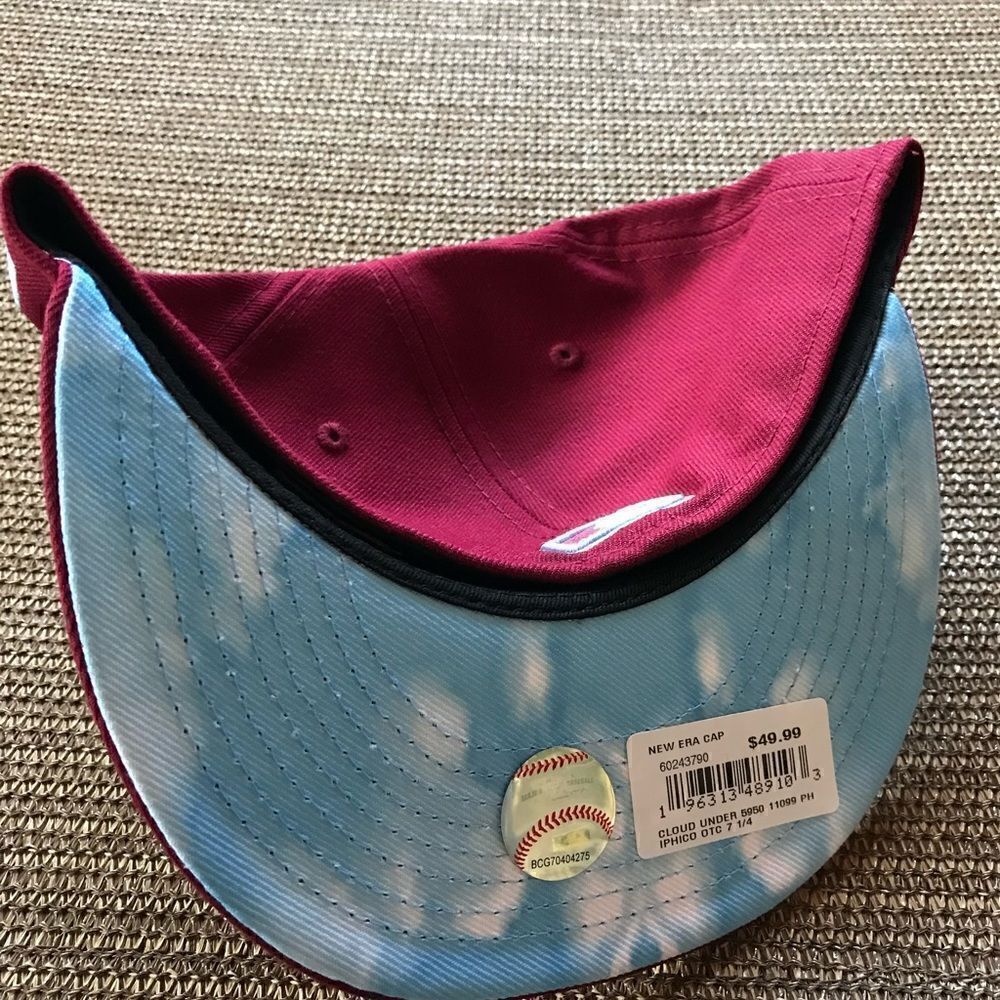 New Era Philadelphia Phillies Fitted Hat Cooperstown 1980 World Series 7 1/4 - Picture 3 of 5